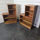 Pair of 1960s solid oak bookcases