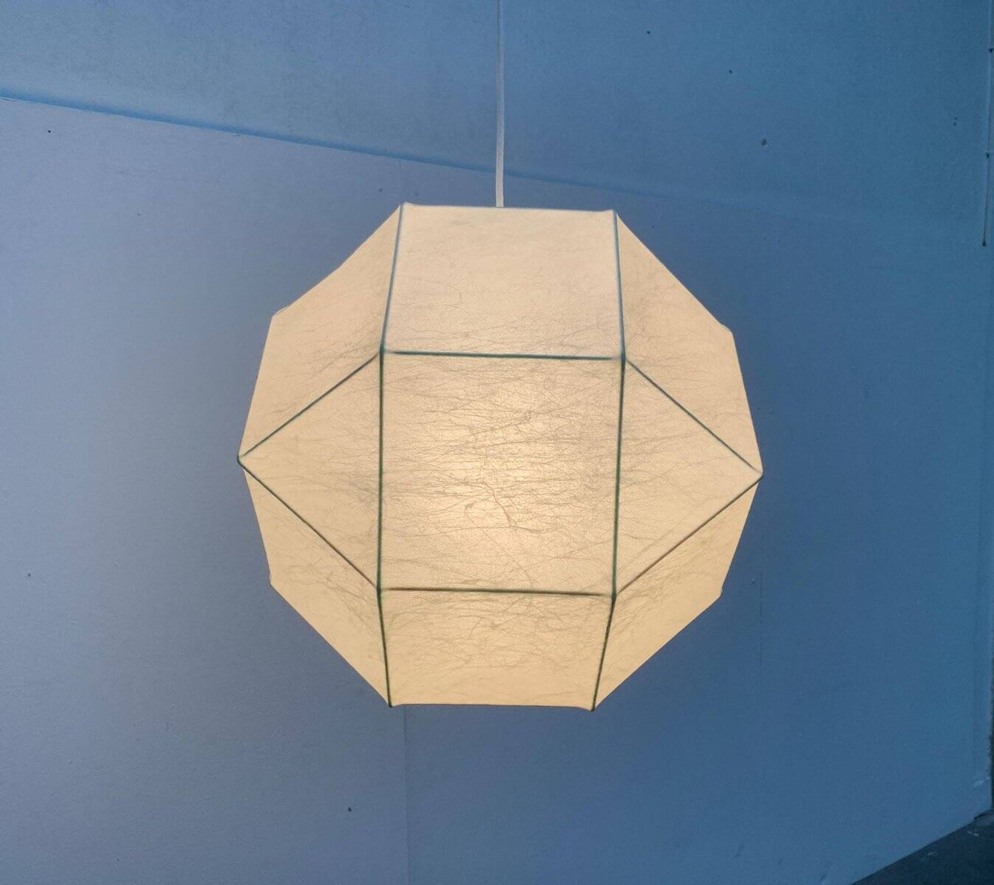 German cocoon pendant lamp from the mid-century by Goldkant Leuchten, Wuppertal.