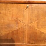 Vintage secretary desk, known as donkey's back, in cherry wood, Italian by Marelli & Fratelli.