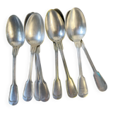Set of 8 vintage silver plated soup spoons