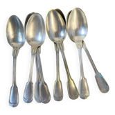 Ensemble de 8 cuillères à soupe vintage en métal argenté