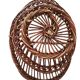 Vintage wicker basket with openwork, sun weaving and large handle.
