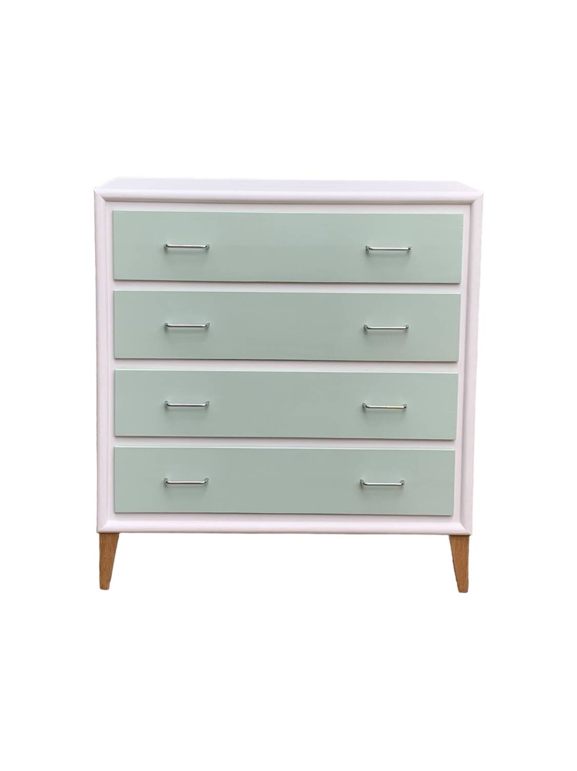 Vintage 1950s compass foot chest of drawers