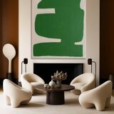 Green abstract on canvas