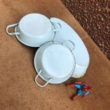 Set of 3 dishes in enamel