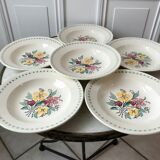 Set of 6 hollow plates Digoin Sarreguemines 40s