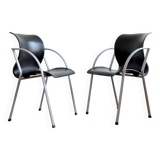 Pair of vintage 80s armchairs / chairs