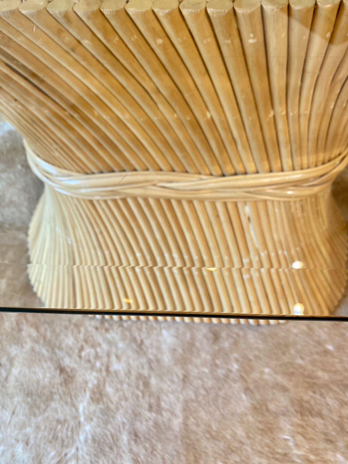 McGuire 1970 Rattan Dining Table