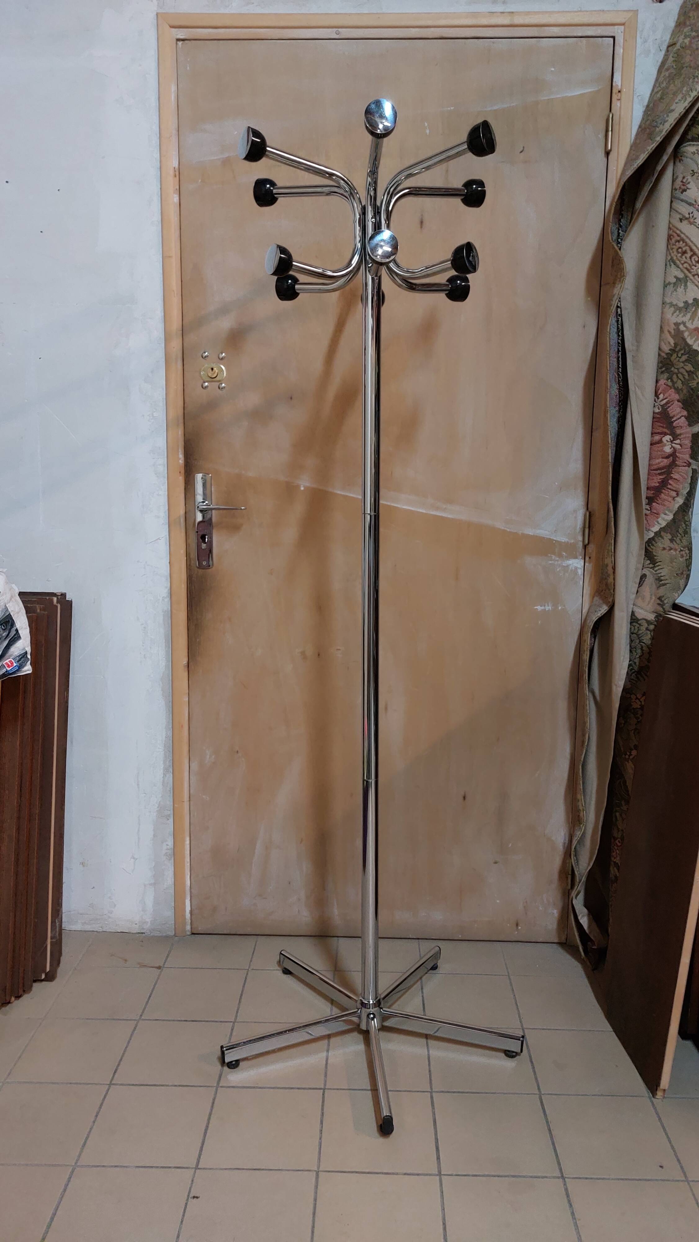 Coat rack vintage parrot in chromed metal and bakelite - 60s