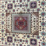Old hand made square transylvania oriental rug wool 182 x 182