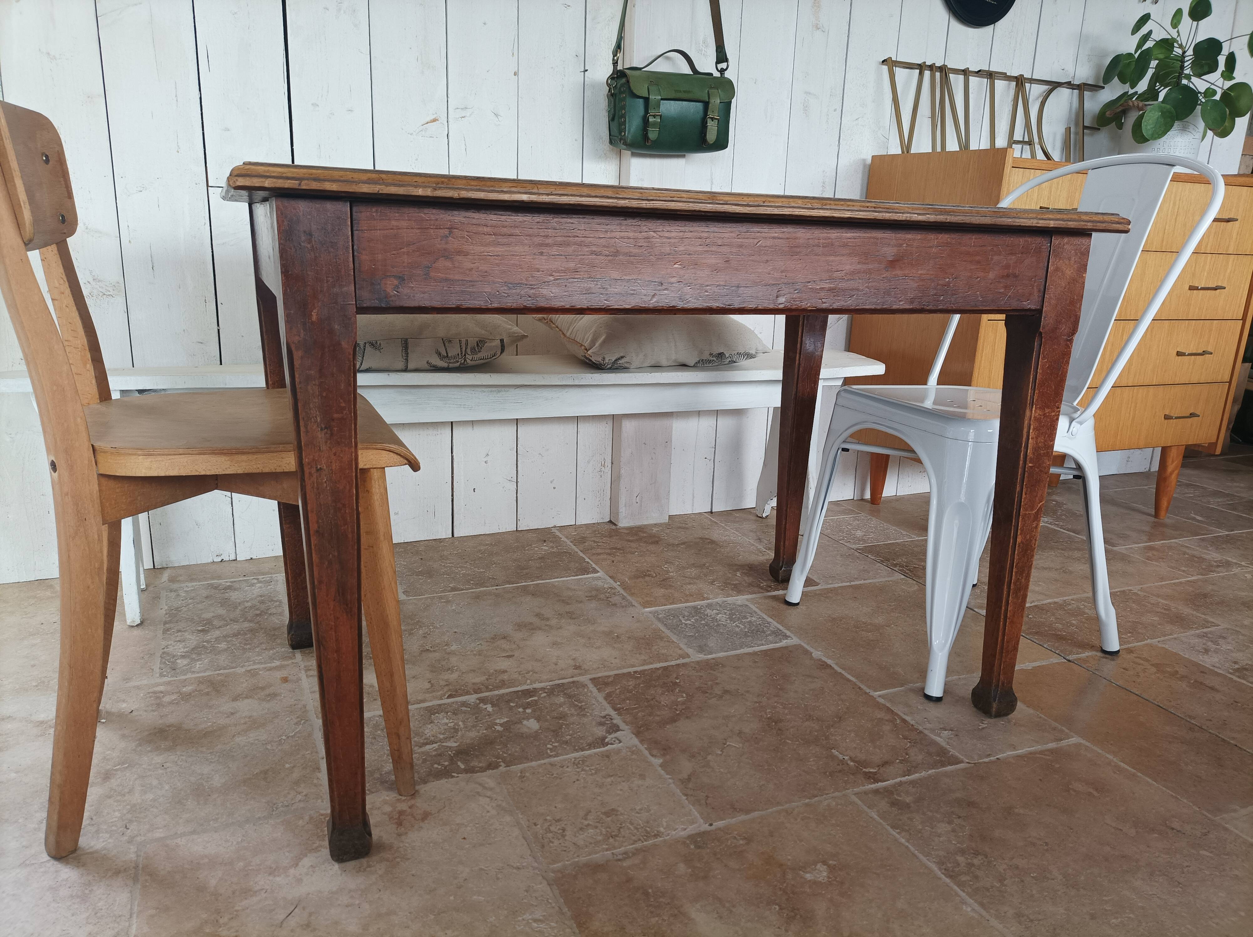 Old kitchen oak table
