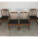 4 Scandinavian teak chairs with slats from the 1960s.