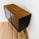 Buffet vintage en bois meuble vinyle vitrine