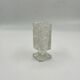 Vase vintage sur pied en verre taillé et dépoli