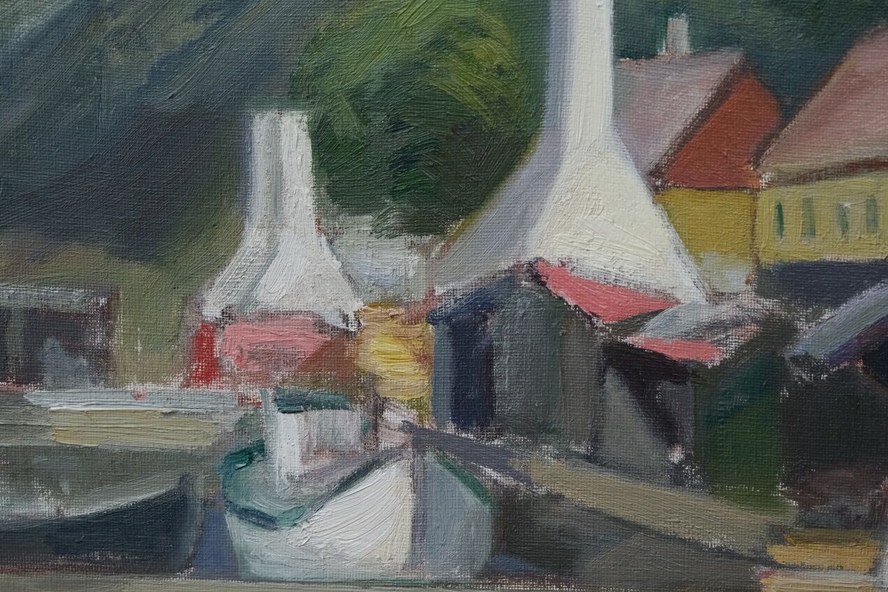 Erik Almgren, Swedish Modern Landscape, 1960s, Oil on Canvas, Framed