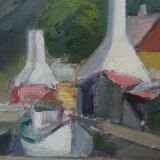 Erik Almgren, Swedish Modern Landscape, 1960s, Oil on Canvas, Framed