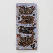 Mid‑Century Ceramic Wall Panel with Stylized Birds by Amphora, Belgium, ca.