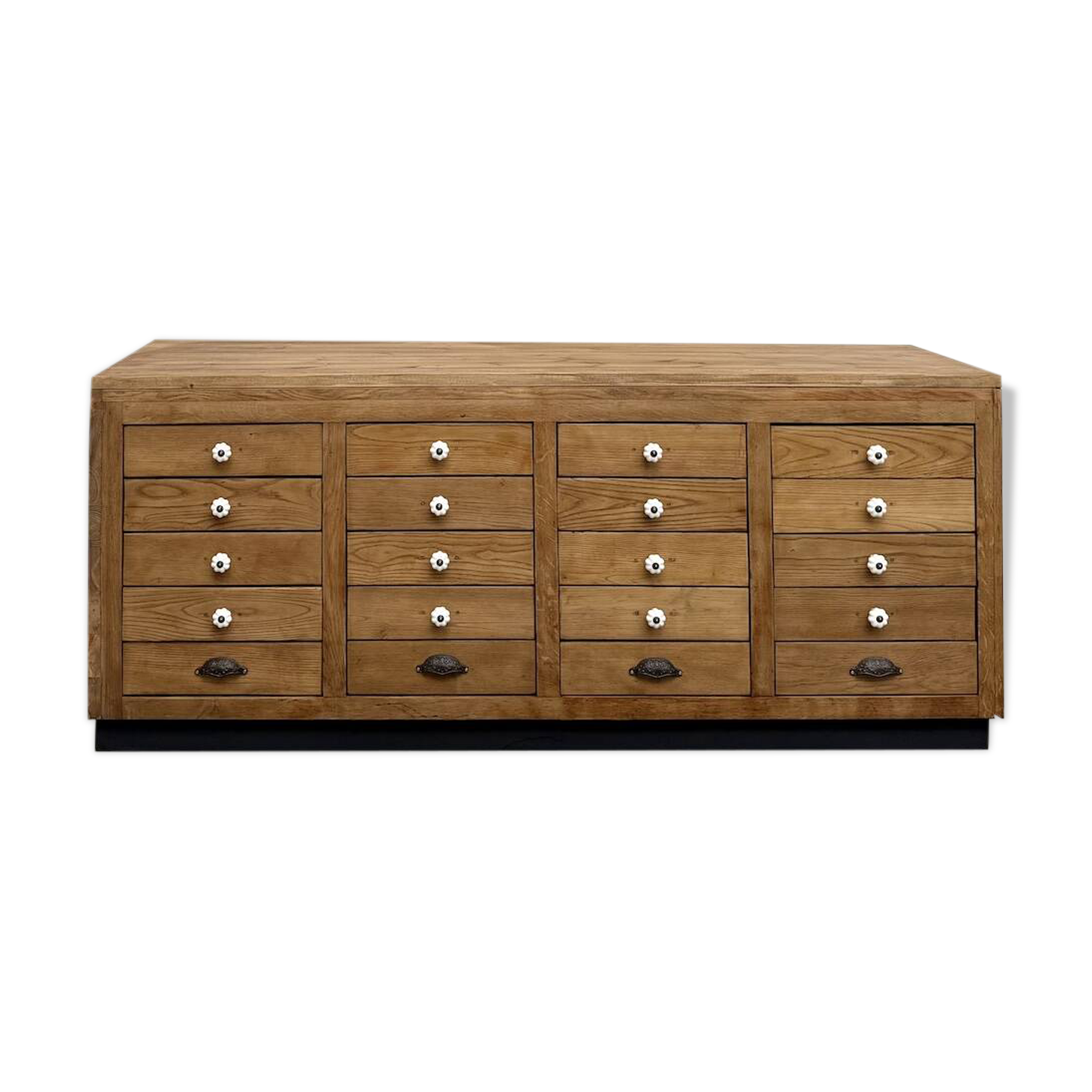 Double-sided display counter with 20 drawers