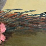 Grande Huile sur Toile « Bouquet de Pivoines » de P. Dolzan – 1930
