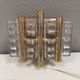 Old Swedish wall lamp, made of hard pressed glass, brass and metal 1960s