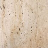 End table in travertine and wood