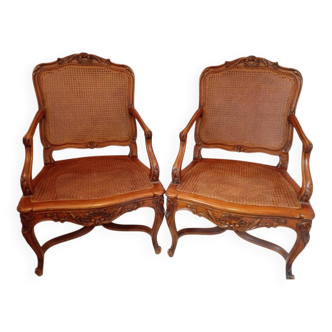 paire de fautteuils cannet louis XV de style
