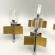 Mid-Century Modern set of eight brass and chrome sconces by Sciolari. Italy 1970s
