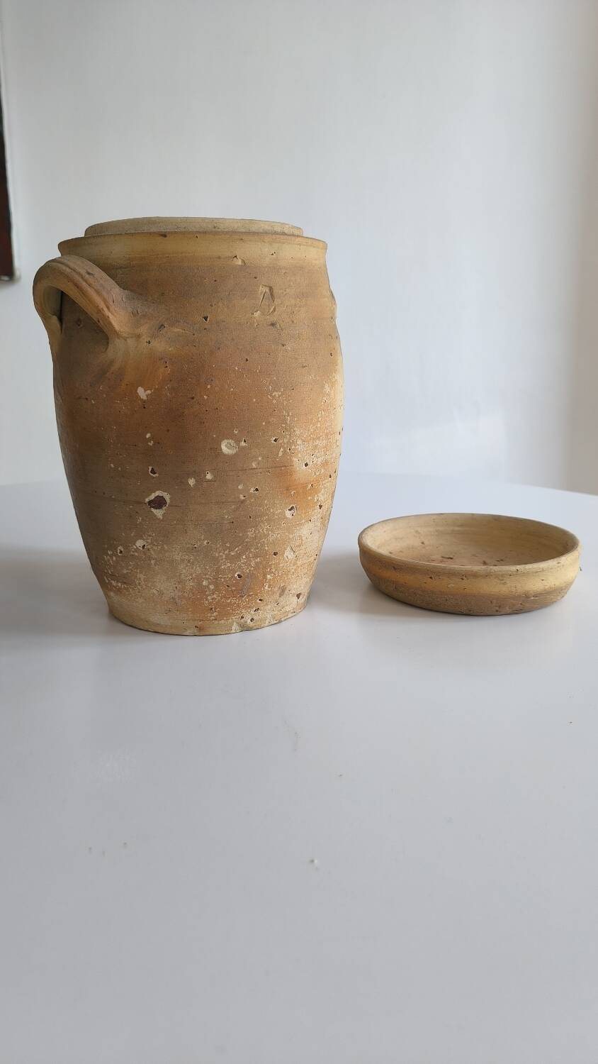 Pottery, old stoneware salt cellar