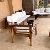 Bohemian armchair in solid walnut
