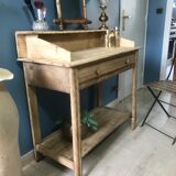 Former hairdresser or desk made of raw wood