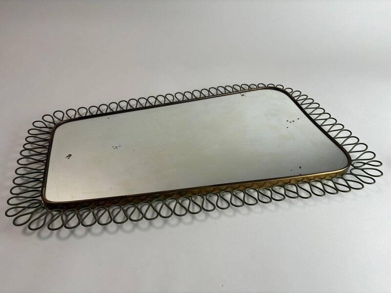 Mid-Century Modern Italian Brass Mirror by Gio Ponti, 1950s