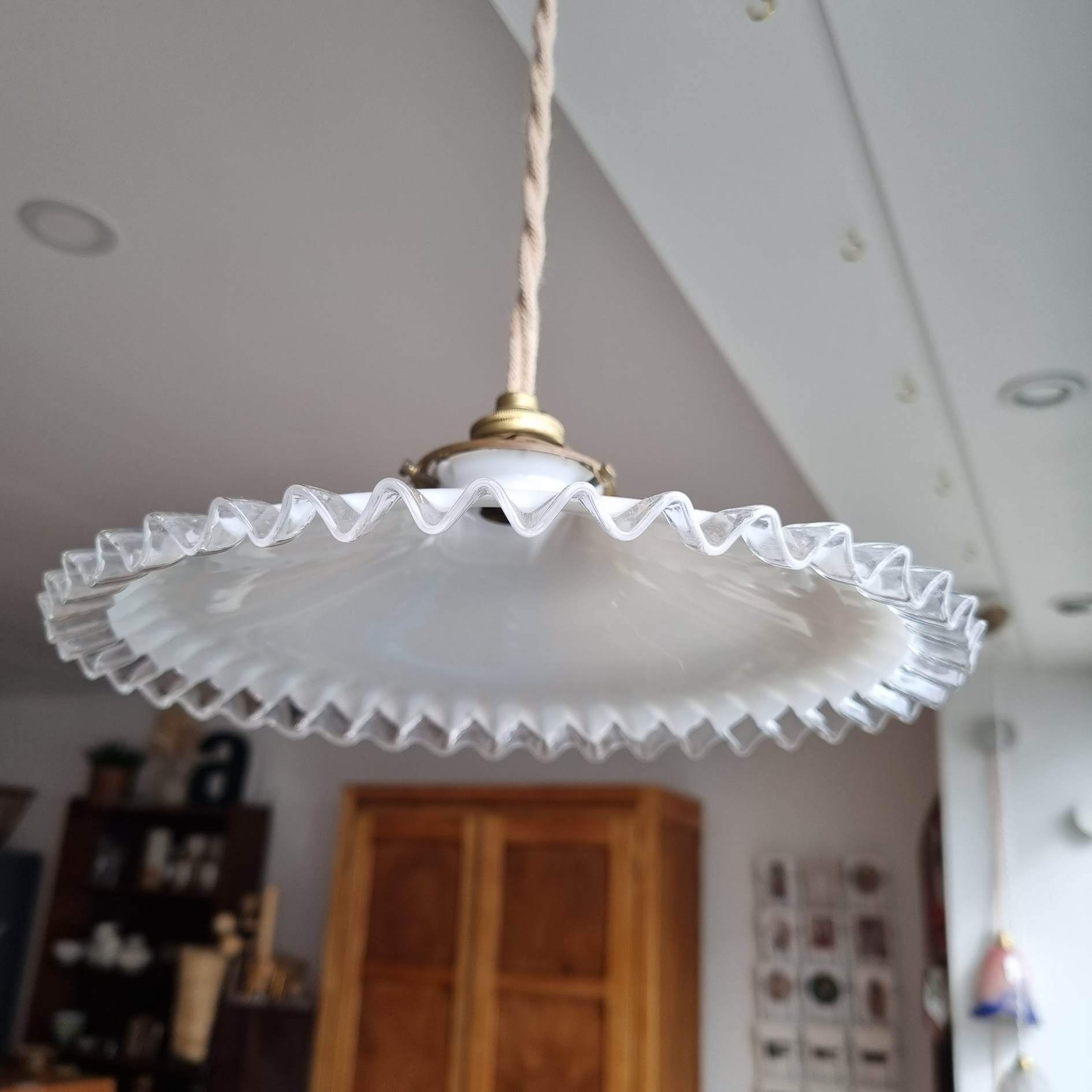 Opaline white pendant light