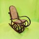 Antique curved wooden rocking chair with caning in Thonet style - Child size