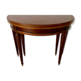 Half-moon table in mahogany from Honduras Louis XVI style