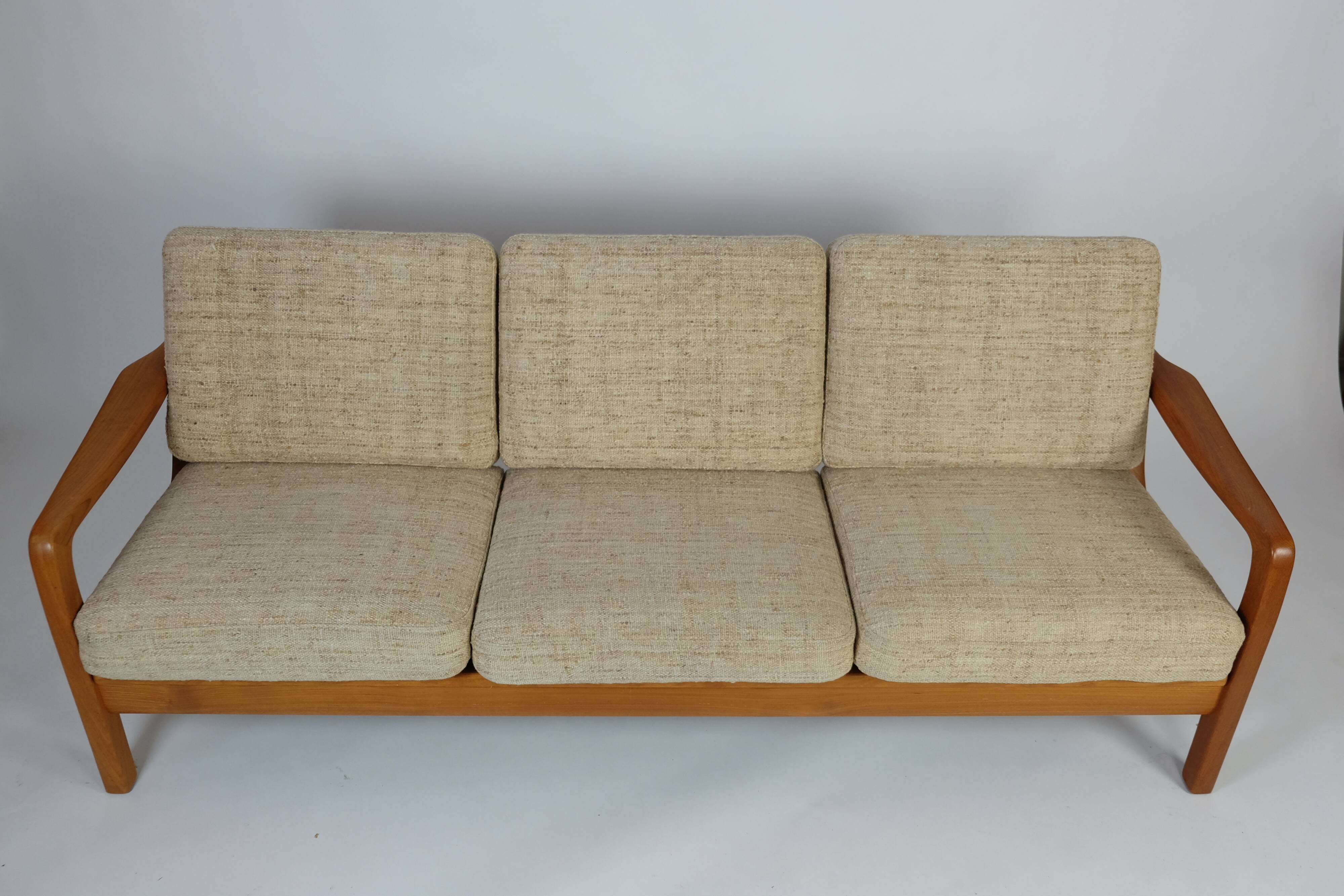 Danish 3-Sitzer Teak Sofa Daybed Juul Kristensen Vintage 60er 70s