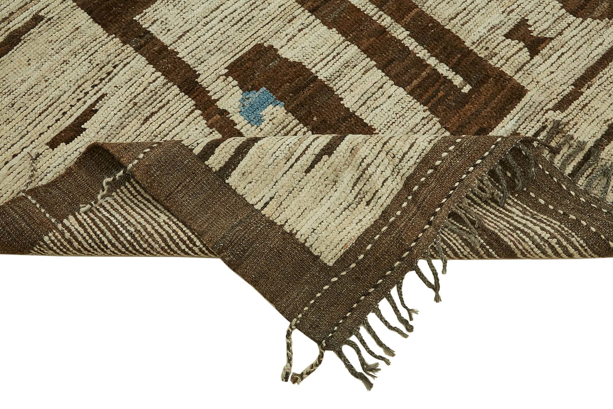 Handwoven Tribal One of a Kind 274 cm x 378 cm Beige Wool Carpet