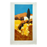 Jean-claude allenbach 1947 2007 the cypresses signed lithograph