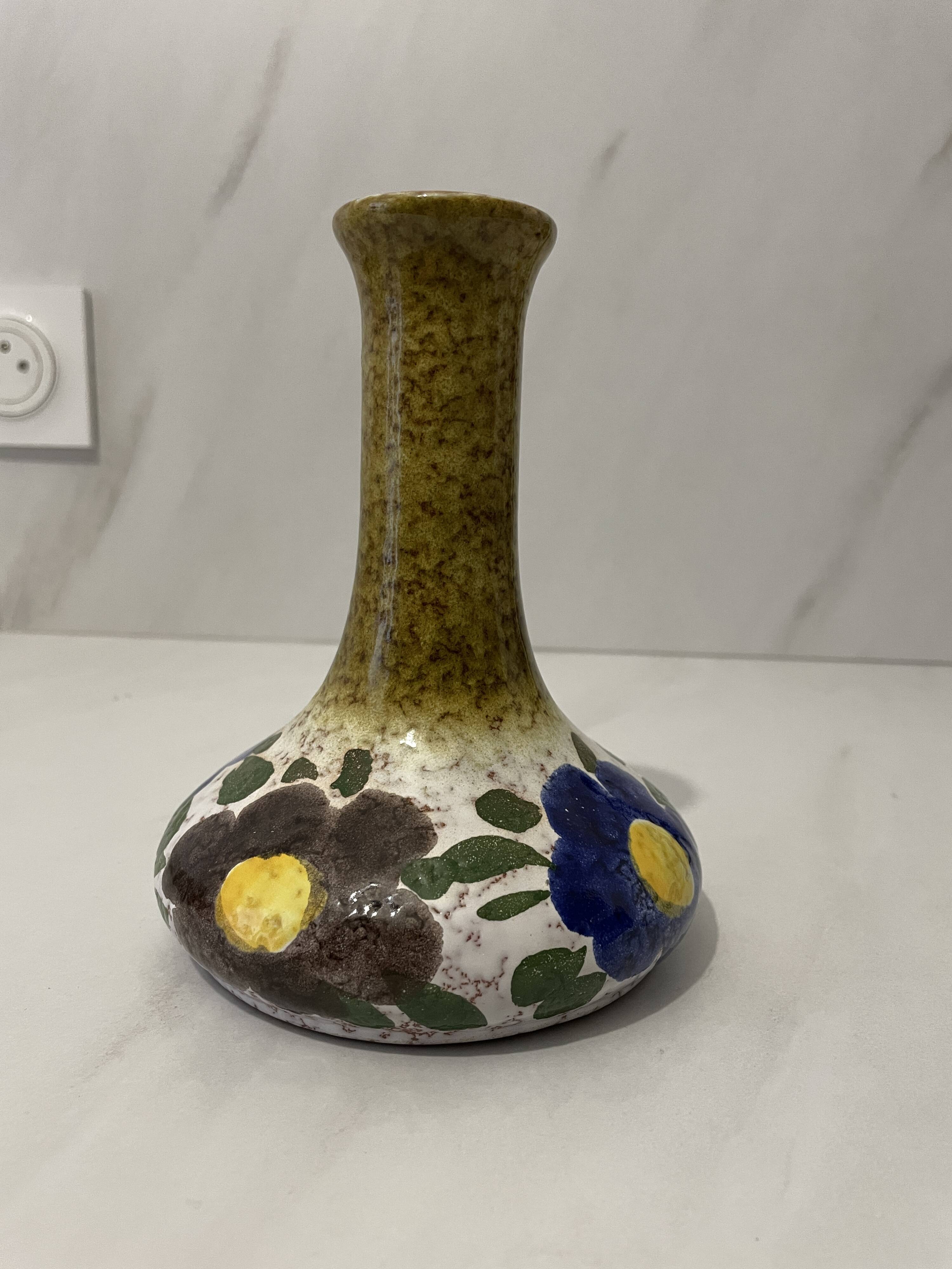 Rare enamelled ceramic vase no. 9101/1 - 1960s / 70s - west germany