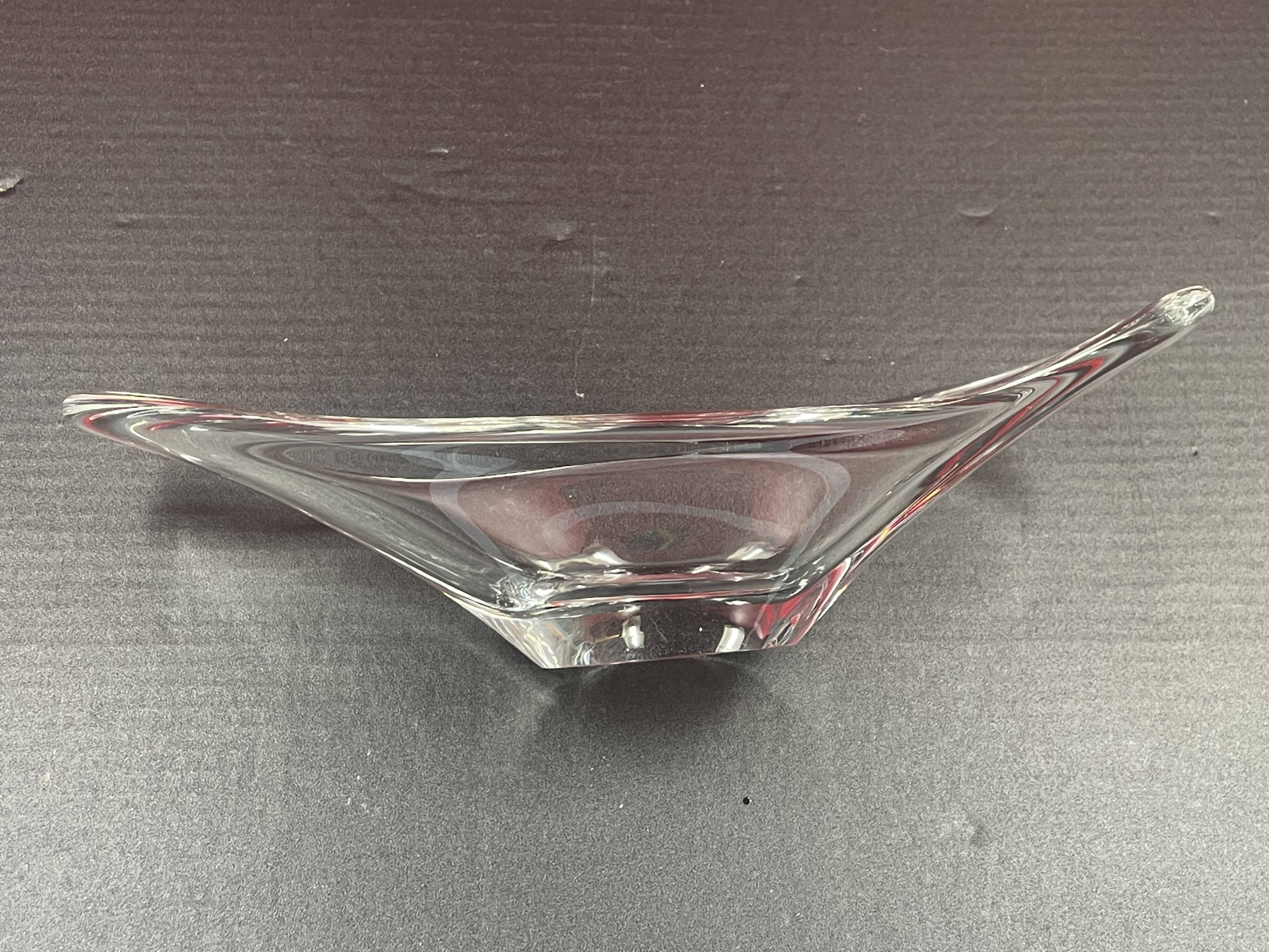 Daum France cup - modern shaped crystal - signed