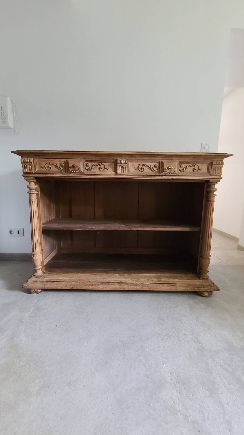 Old counter furniture trade furniture console central island raw wood storage sideboard
