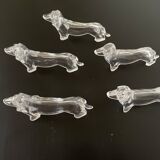 Porte couteaux teckels transparents