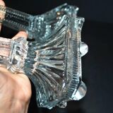 Set of 2 Egyptian-decorated candlesticks, Vallerysthal glassware, 1900