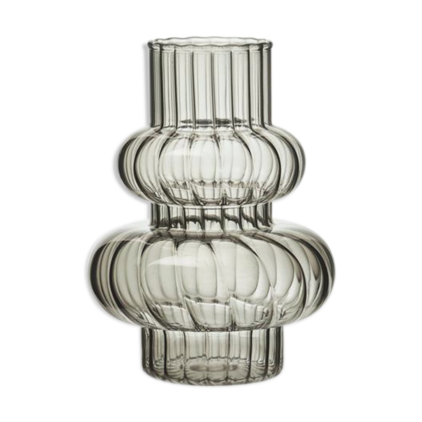 Vase en verre gris