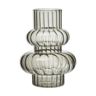 Vase en verre gris