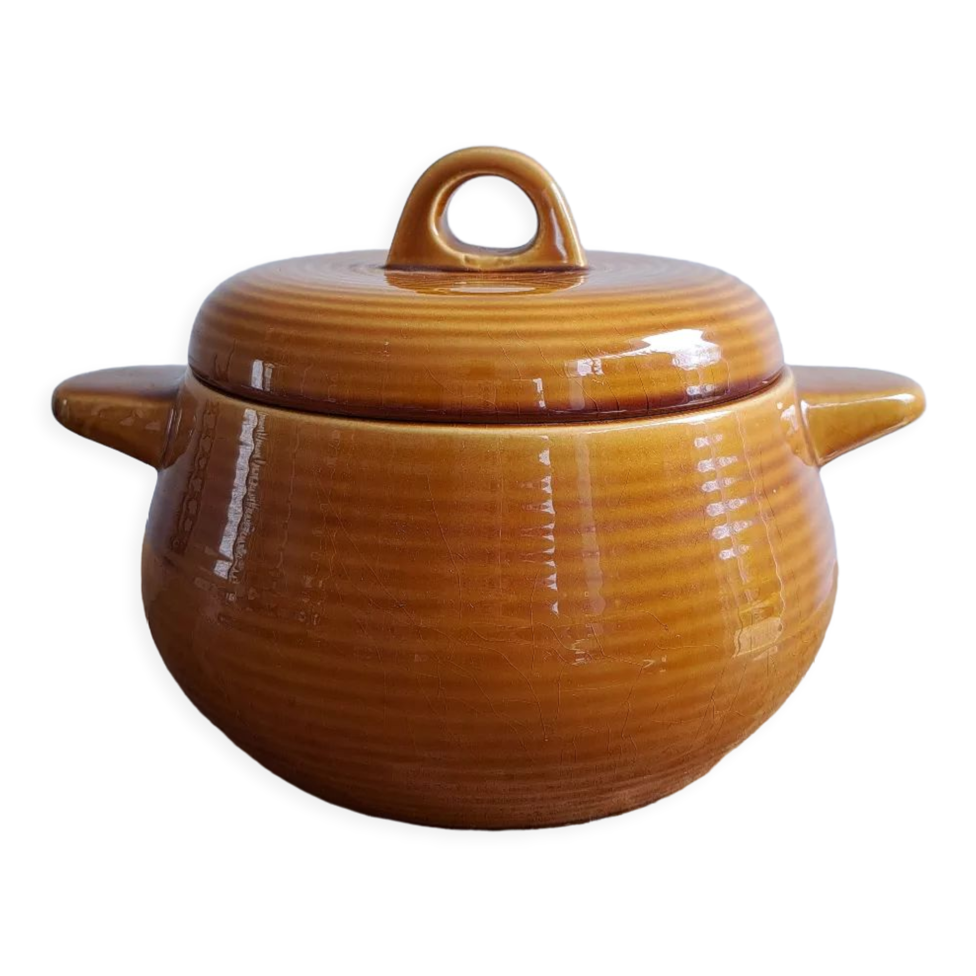Soupière vintage ocre