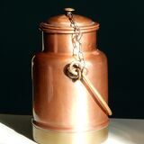 Copper and brass milk pot