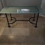 Designer table with glass top