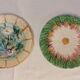 Set of two antique dessert plates in slip