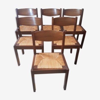 Series of 6 vintage chairs