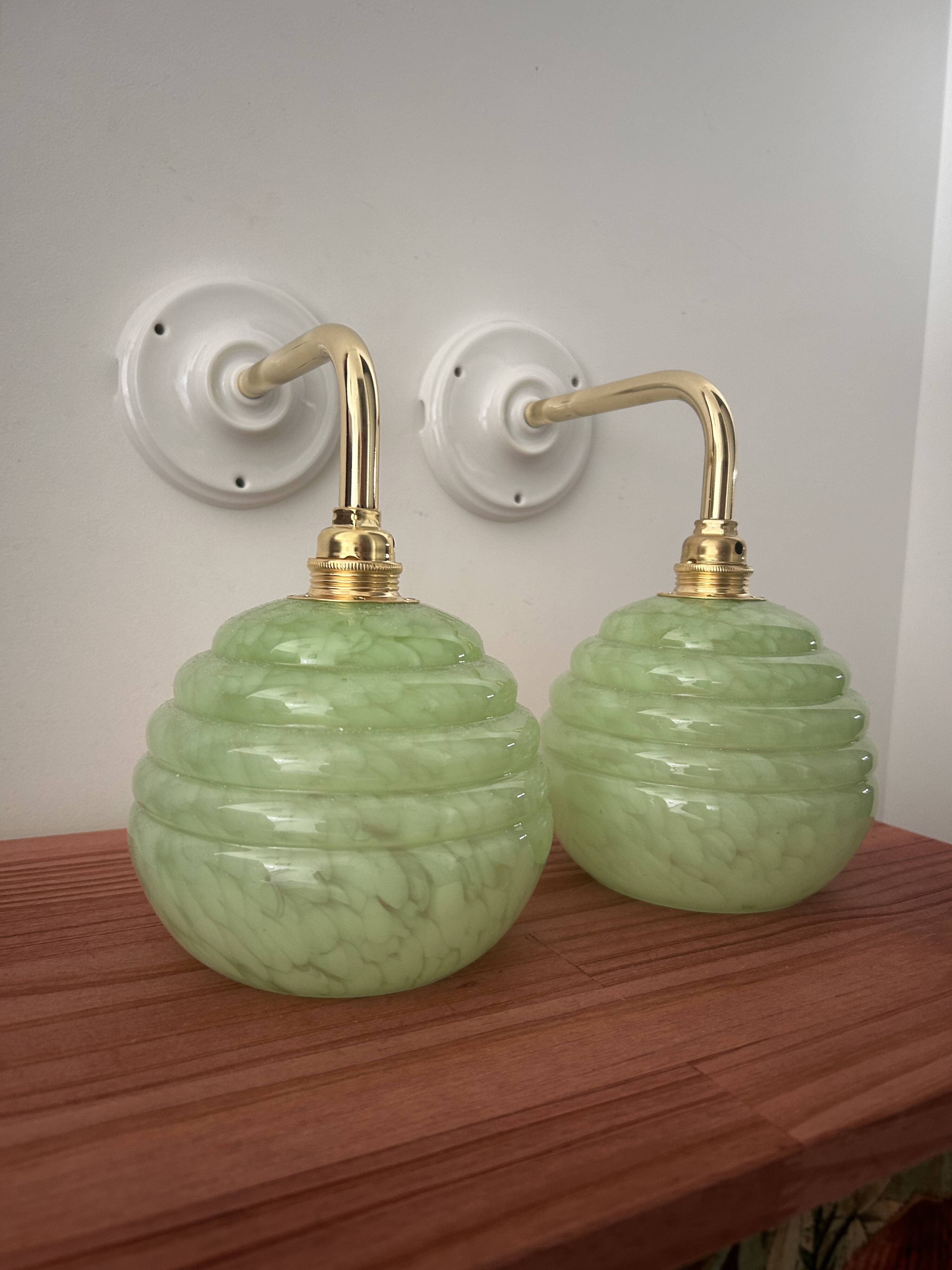 Pair of Art Deco wall lights